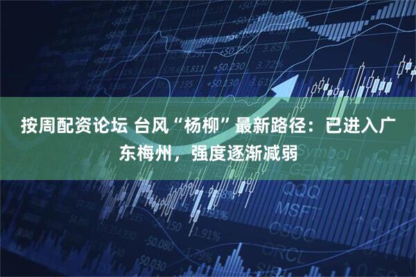 按周配资论坛 台风“杨柳”最新路径：已进入广东梅州，强度逐渐减弱